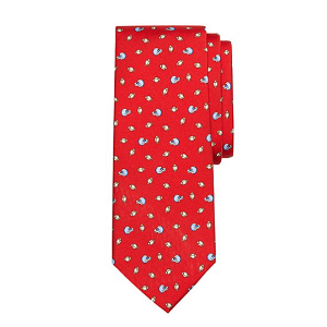 Football Print Tie - Red